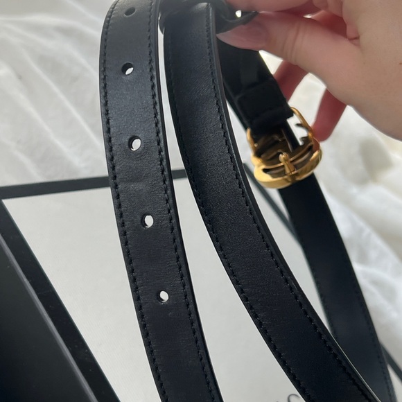 Gucci GG Marmont Thin Leather Belt Women Size 70 - Picture 8 of 9